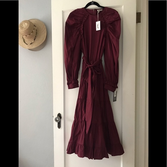 Ulla Johnson Samar Tiered Dress in Burgundy // NWT STUNNING - Picture 2 of 7
